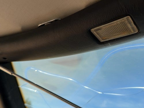 73-80 Mercedes 450SL 107 Driver Left Sun Visor Mount Trim Panel Black