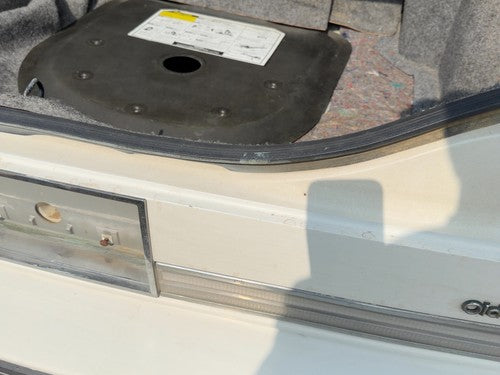 85-90 98 License Plate Trim Surround Panel Oem Tail Trunk Finish White