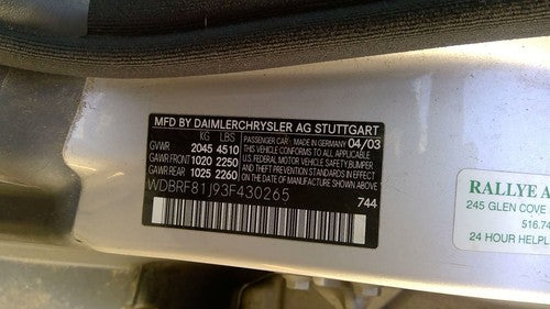 2001-2004 Mercedes C240 Passenger Right Tail Light Oem Brake Lamp Rear