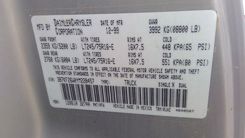 2000 Dodge Ram 2500 Mount Bracket For Ac Compressor Oem V10 8.0L