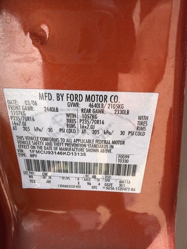 2005-2007 Ford Escape Fuel Filler Neck Assembly With Gas Cap Oem 5L8Z9034Cn