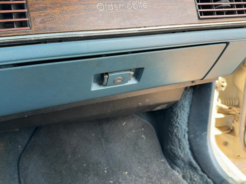 1986 Oldsmobile 98 Glove Box Assembly Complete Door With Latch Oem Blue