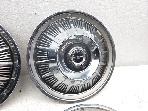 1964 Ford Thunderbird Coupe Set Of 4 Hub Caps Wheel Covers 15 Inch Chrome Oem
