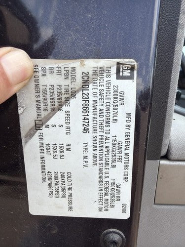 2006 Chevy Equinox Brake Pedal Assembly Oem