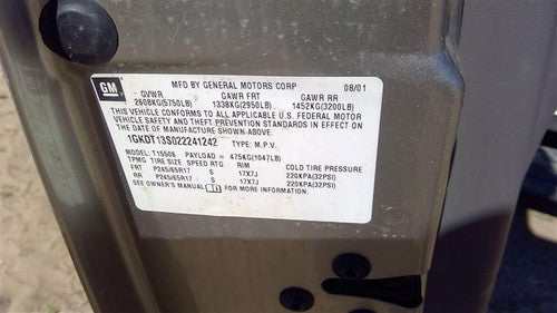 2002-2009 Gmc Envoy Temperature Control Heater Head Unit Rear Id 15095235