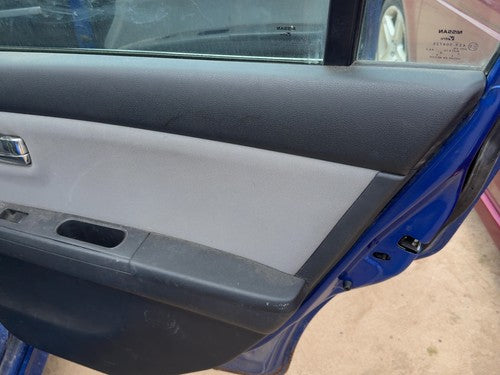 11-12 Sentra Passenger Right Rear Door Trim Panel With Switches Back Charcoal X