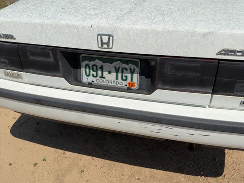 86-89 Accord Lx License Plate Trim Surround Panel Tail Trunk Finish Sedan White