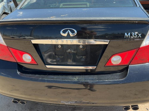 06-07 M35X License Plate Trim Surround Panel Tail Trunk Finish Camera Black Obsi