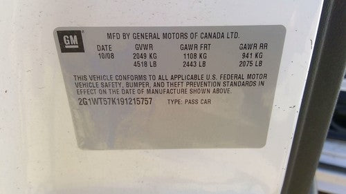 2006-2011 Chevy Impala Starter Motor Oem 3.5L 89017845