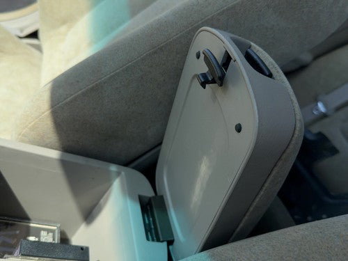 01-03 Elantra Center Console Lid Only Arm Rest Fold Down Manual Cloth Gray Ze