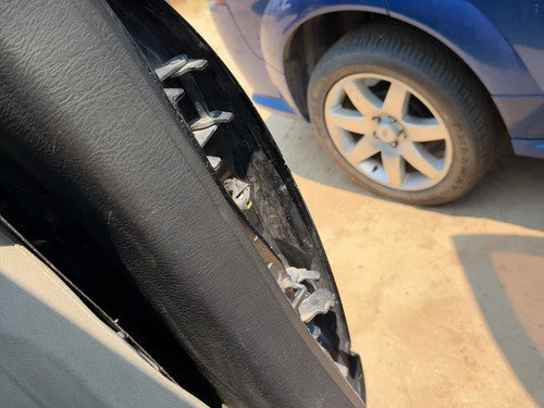 02-05 Dodge Ram 1500 Quad Cab Driver Left Lower B-Pillar Trim Dark Gray