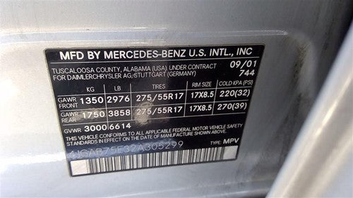 2000-2005 Mercedes Ml500 Rear Wiper Motor Back Glass 1638203142