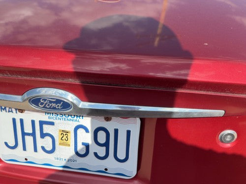00-03 Ford Taurus License Plate Trim Surround Panel Oem Tail Trunk Finish Red