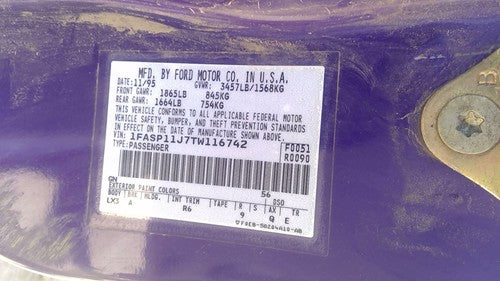 1996 Ford Escort Valve Cover Oem 1.9L Sohc
