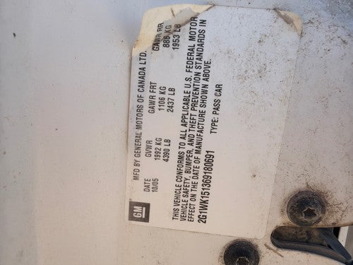 06-07 Chevy Monte Carlo Parking Brake Pedal Assembly Oem Complete Emergency Unit