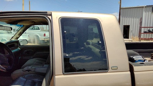 1989-00 Silverado 2500 Driver Left Rear Quarter Glass Back Side Window Oem