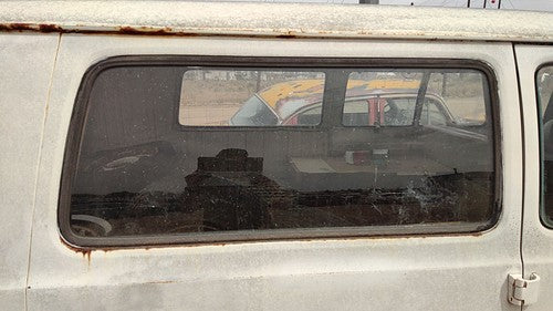 1971-1977 Dodge Van B200 Passenger Right Rear Quarter Glass Back Side Window Oem