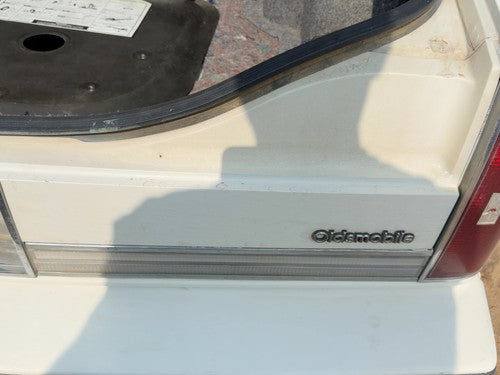 85-90 98 License Plate Trim Surround Panel Oem Tail Trunk Finish White