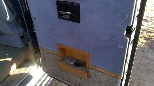 85-91 Chevy G20 Van Passenger Right Rear Inside Door Trim Panel Only Back Blue