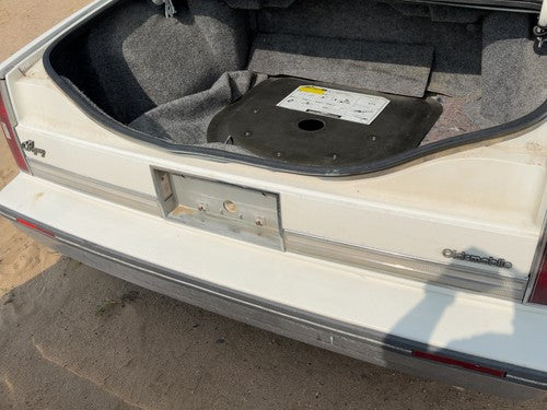85-90 98 License Plate Trim Surround Panel Oem Tail Trunk Finish White