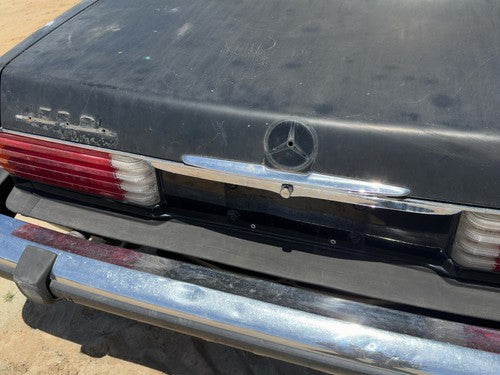 1980 Mercedes 450SL 107 License Plate Trim Surround Panel OEM Tail Trunk Finish