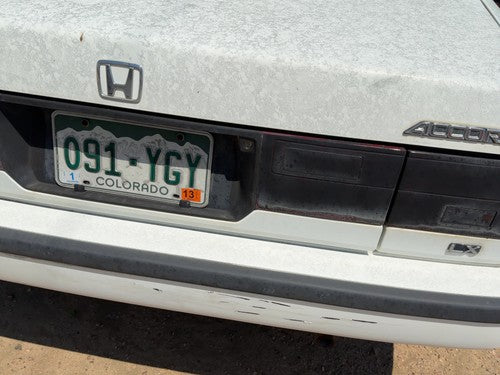 86-89 Accord Lx License Plate Trim Surround Panel Tail Trunk Finish Sedan White