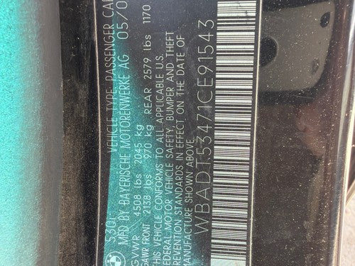 2001 BMW 530i Front Windshield Wiper Motor OEM 67638360603