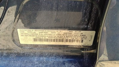 05-10 Vw Jetta Driver Left Rear Power Window Regulator With Motor Oem Back