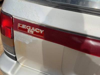 90-91 Legacy License Plate Trim Surround Panel Oem Tail Trunk Finish Silver