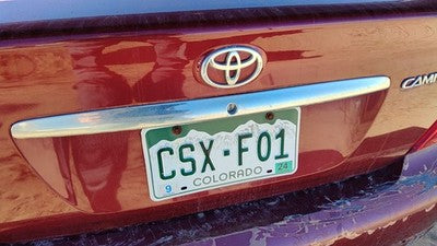 02 Camry License Plate Trim Surround Panel Oem Tail Trunk Finish Salsa Red 3Q3