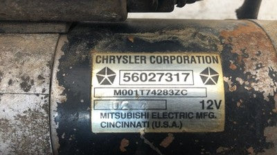 1988-1993 Jeep Wrangler Yj Starter Motor 4.2L 33002709