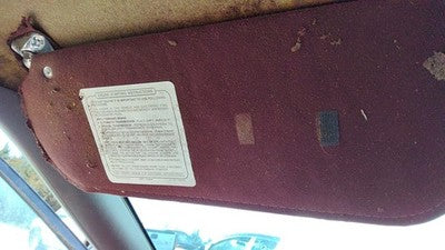 1987 Olds Ciera Driver Left Sun Visor Oem Red