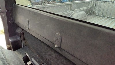 02 Sierra 2500 Hd Rear Trim Panel Behind Seat Below Back Glass Oem Graphite 12d