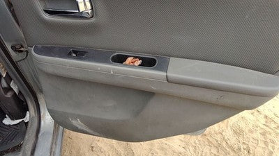 08-09 Sentra Passenger Right Rear Door Trim Panel With Switches Back Charcoal W