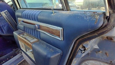 1984 Deville Sedan Passenger Right Rear Door Trim Panel With Switches Back Blue