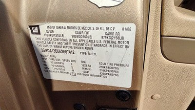 06-11 Chevy Hhr Passenger Right Rear Power Window Regulator With Motor Oem Back