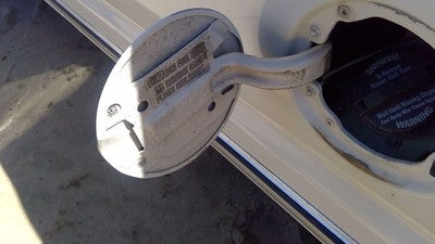 1992-2014 Ford Van E150 Fuel Tank Door With Hinge Gas Lid Oem Filler White