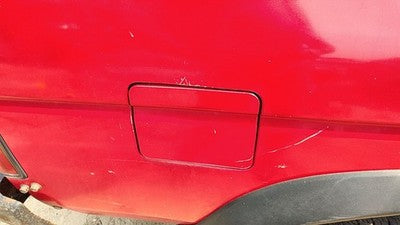 1995 Nissan Pathfinder Fuel Tank Door With Hinge Gas Lid Oem Filler Red