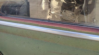 53 Chevy Bel Air 150 Sedan Driver Left Rear Moulding From Door Back Trim Chrome