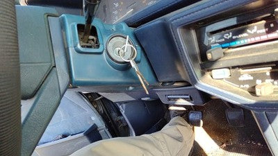 1985-1986 Toyota Camry Steering Column Trim Surround Collar Plastic Housing Blue