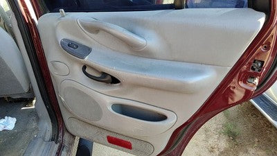97-99 Expedition Passenger Right Rear Inside Door Trim Panel Switches Back Gray