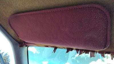 1987 Olds Ciera Driver Left Sun Visor Oem Red