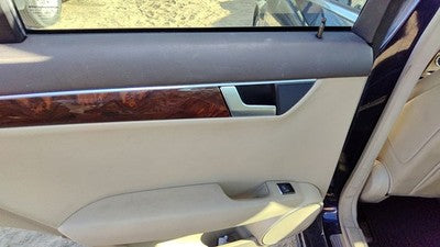 12-13 C300 Driver Left Rear Door Trim Panel With Switches Back Beige 125