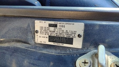 1983-1986 Toyota Camry Passenger Right Rear Manual Window Regulator Oem Back