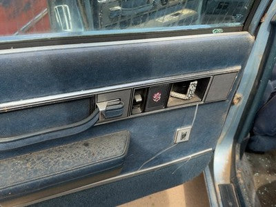 1986 Olds 88 Driver Left Rear Door Trim Panel With Switches Back Blue