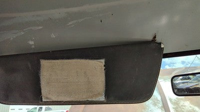 1986 Dodge Ram W250 Driver Left Sun Visor Oem Gray
