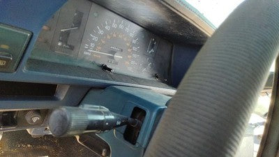 1985-1986 Toyota Camry Steering Column Trim Surround Collar Plastic Housing Blue