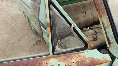 72-82 Courier Passenger Right Front Vent Window Small Door Glass With Frame Oem