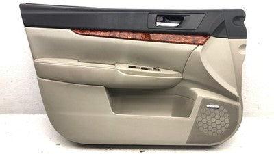 11-14 Legacy Outback Driver Left Front Door Trim Panel With Master Switch Ivory