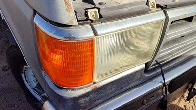 87-91 F250 Pickup Complete Passenger Right Headlight Turn Signal Chrome Trim Oem